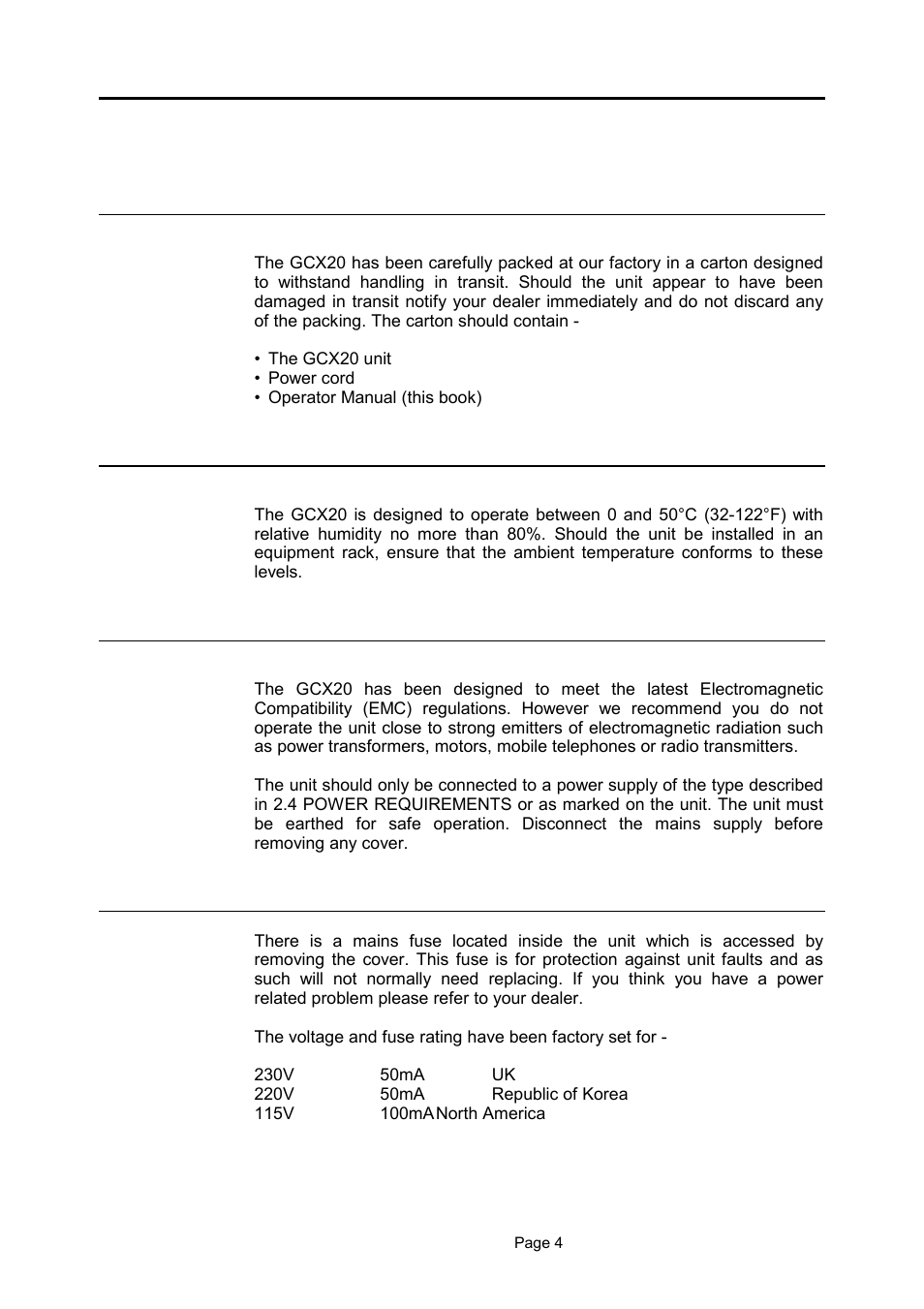 LA Audio GCX20 User Manual | Page 4 / 19