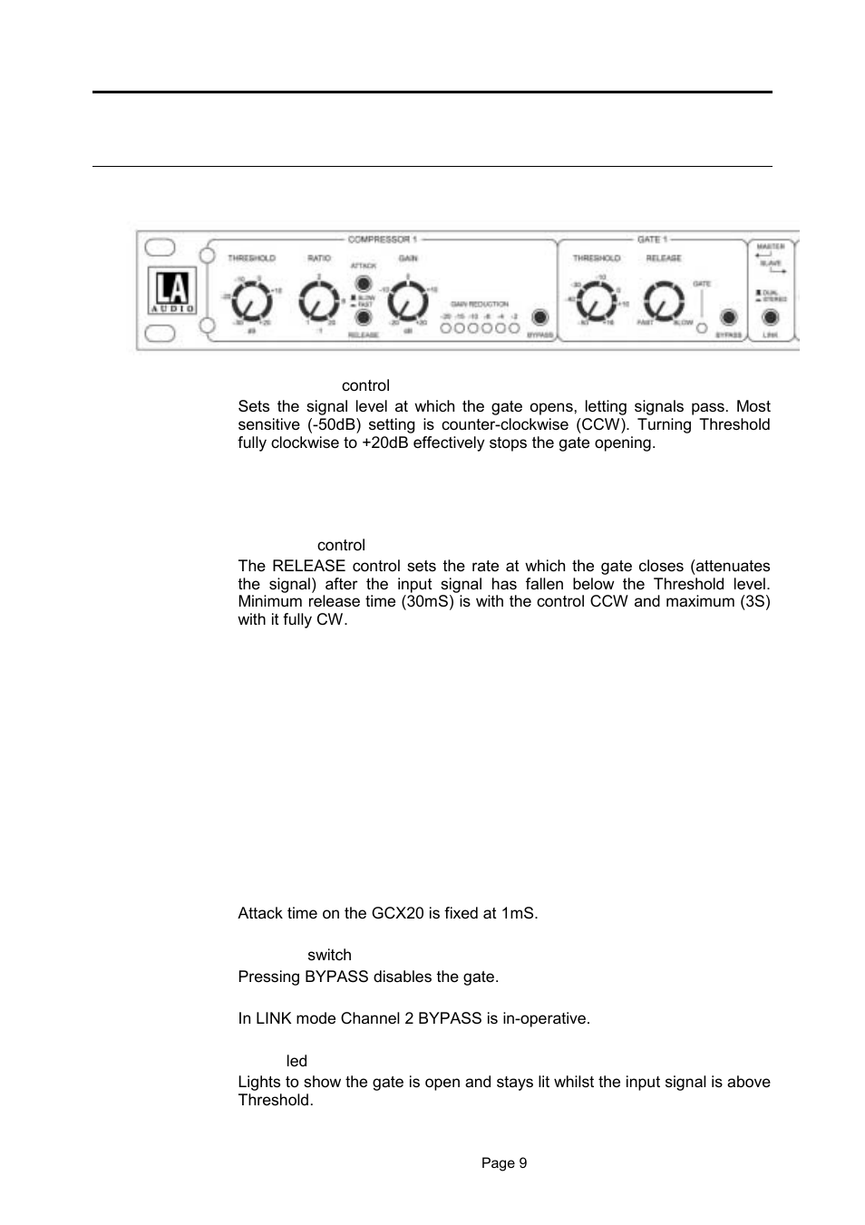 LA Audio GCX20 User Manual | Page 9 / 19