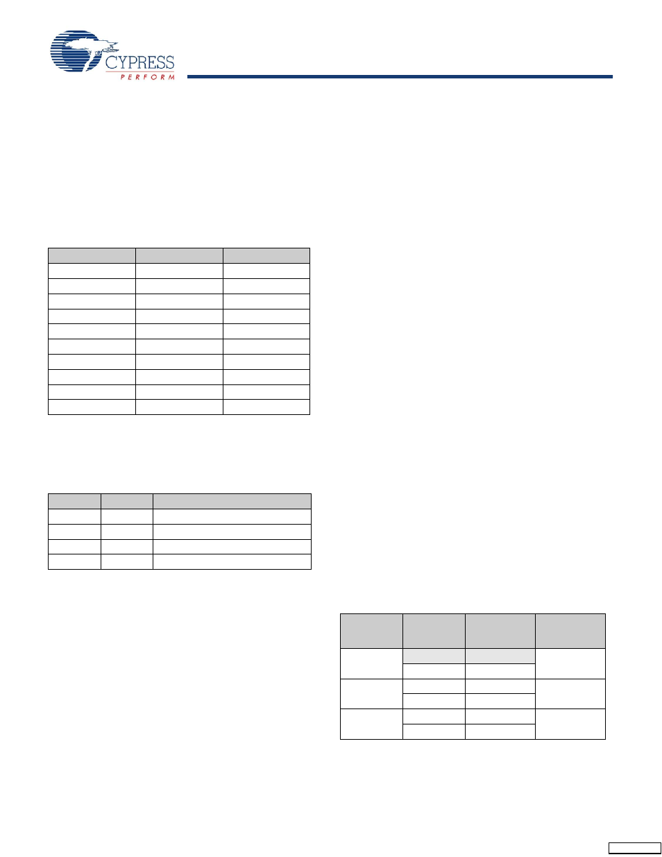 Transmit modes, Encoder bypass, Word sync sequence | Transmit bist, Transmit pll clock multiplier, Table 3 | Cypress CYV15G0404DXB User Manual | Page 14 / 44