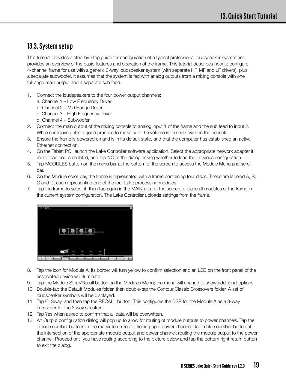 Quick start tutorial | Lab.gruppen D Series 80:4L User Manual | Page 19 / 32