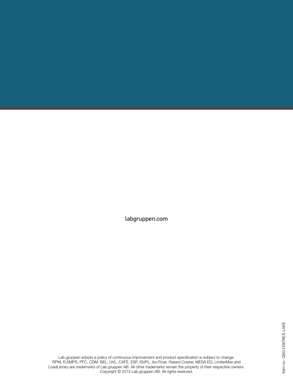 Lab.gruppen D Series 80:4L User Manual | Page 32 / 32