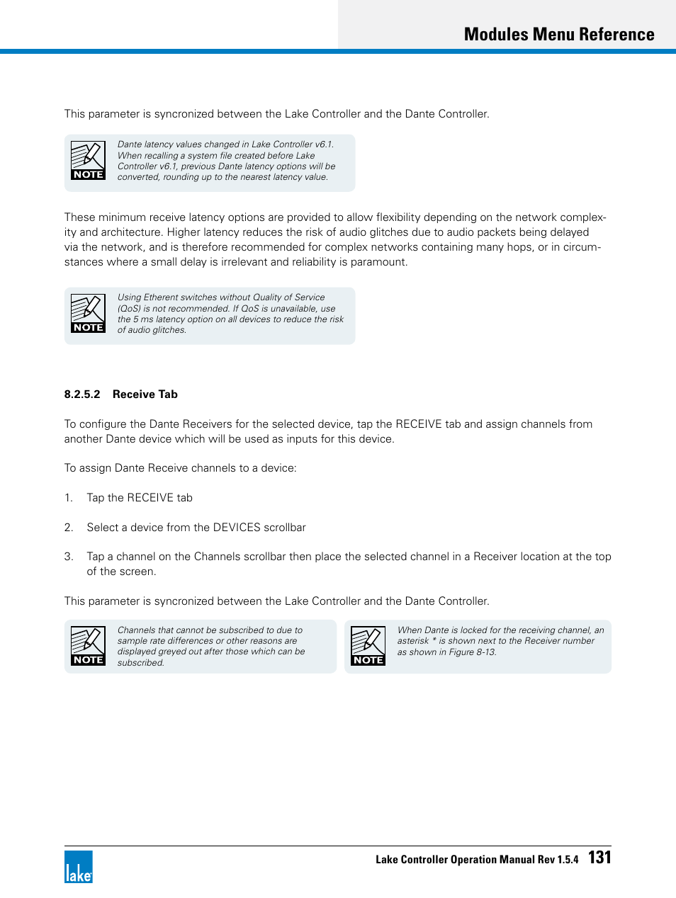 Modules menu reference 131 | Lab.gruppen PLM 20K44 User Manual | Page 136 / 314