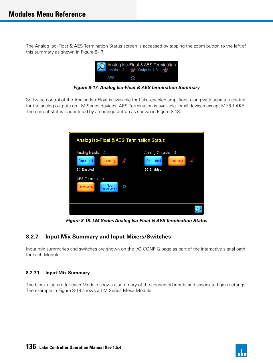 Modules menu reference | Lab.gruppen PLM 20K44 User Manual | Page 141 / 314