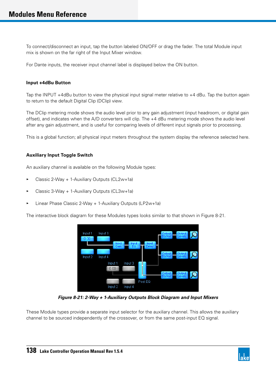 Modules menu reference | Lab.gruppen PLM 20K44 User Manual | Page 143 / 314