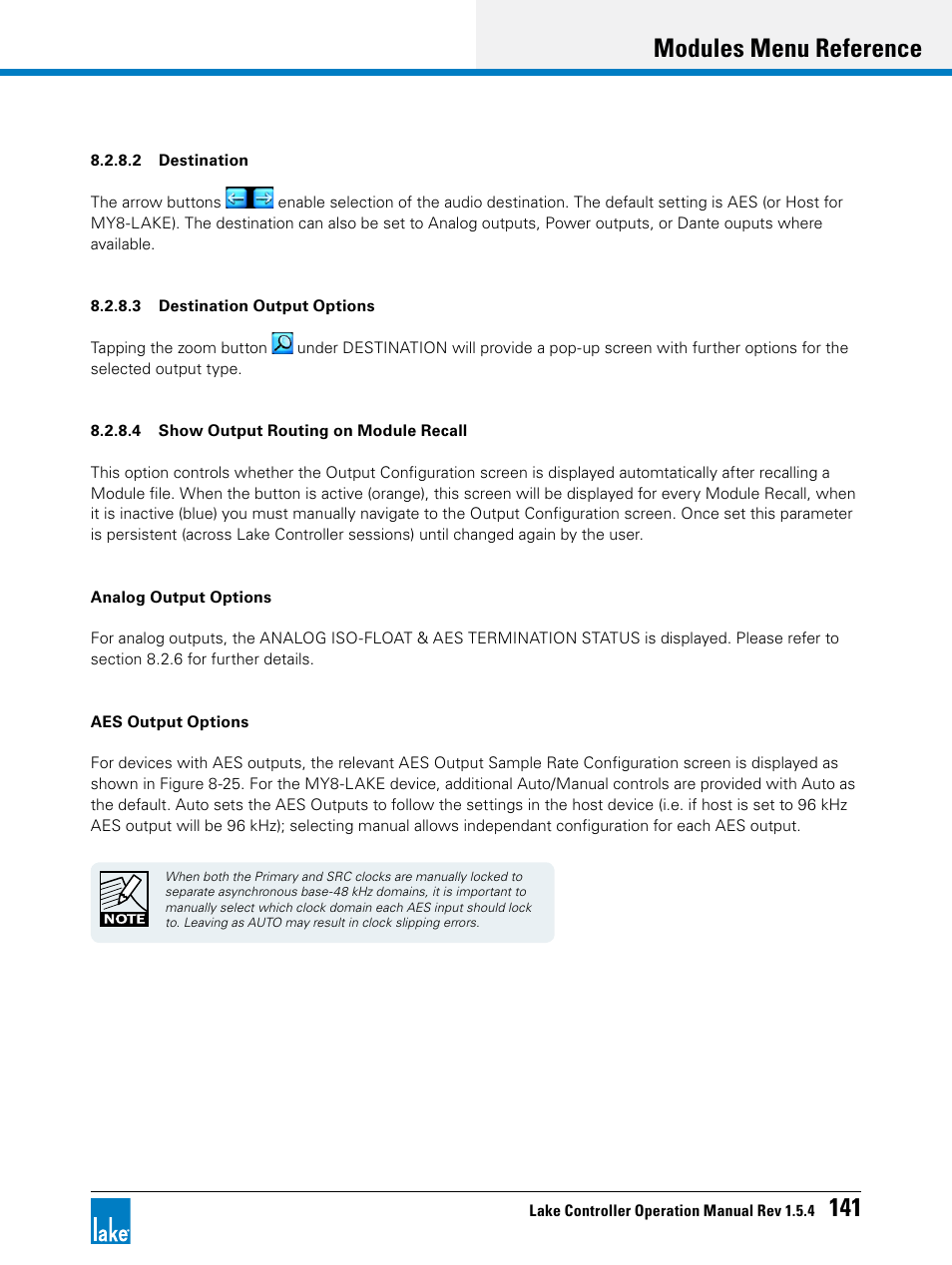 Modules menu reference 141 | Lab.gruppen PLM 20K44 User Manual | Page 146 / 314