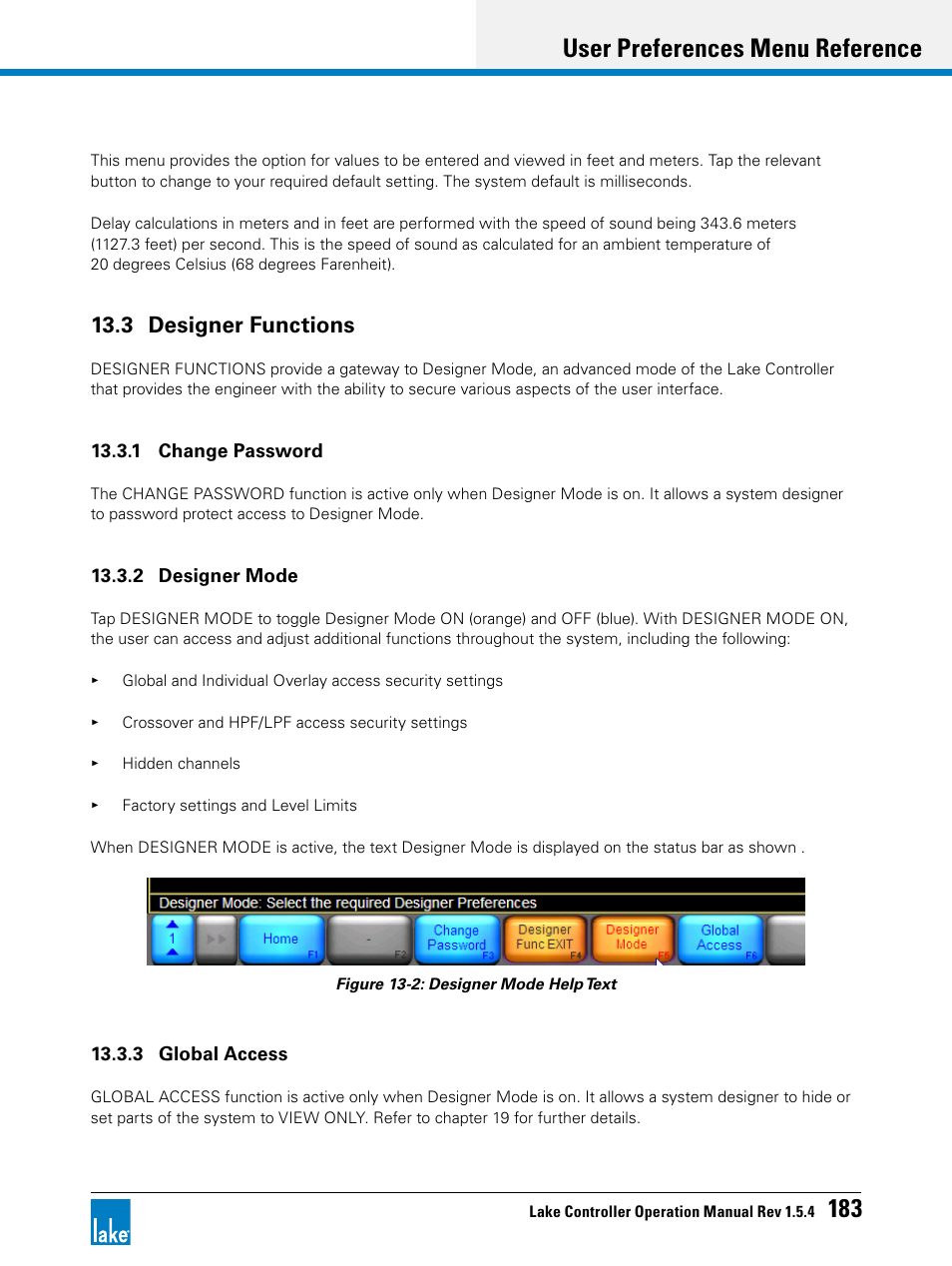 3 designer functions, User preferences menu reference 183 | Lab.gruppen PLM 20K44 User Manual | Page 188 / 314