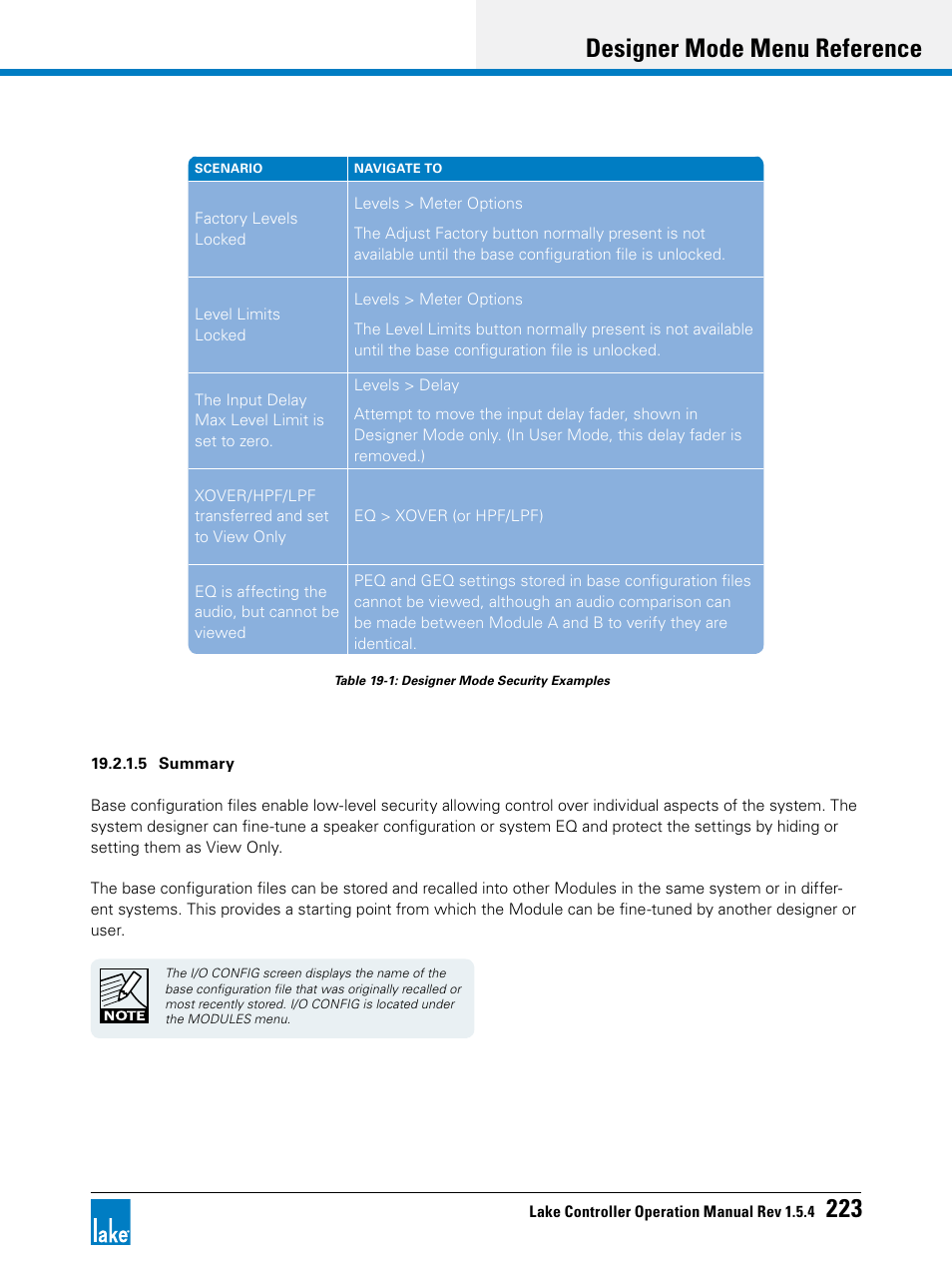 Designer mode menu reference 223 | Lab.gruppen PLM 20K44 User Manual | Page 228 / 314