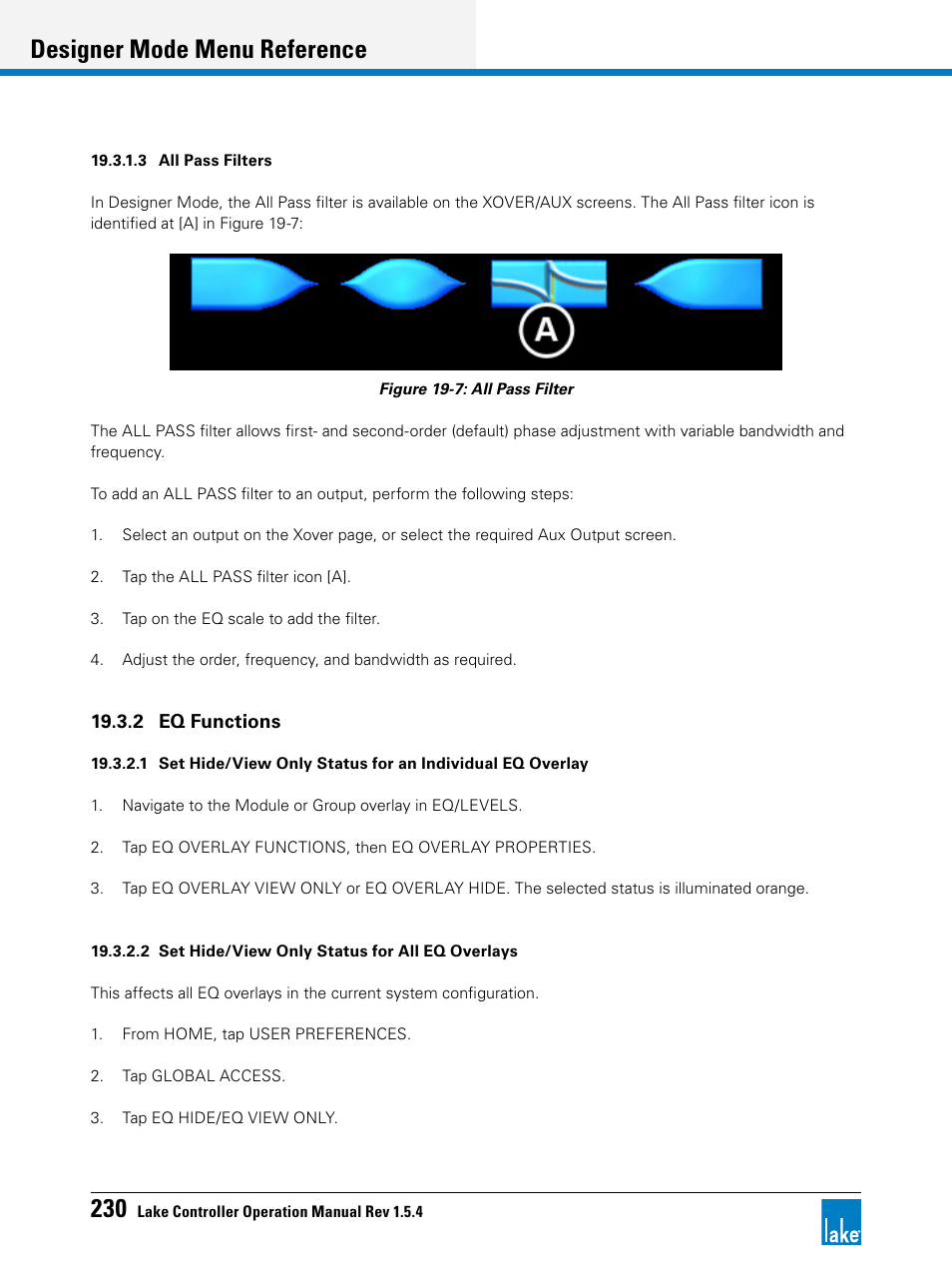 Designer mode menu reference | Lab.gruppen PLM 20K44 User Manual | Page 235 / 314