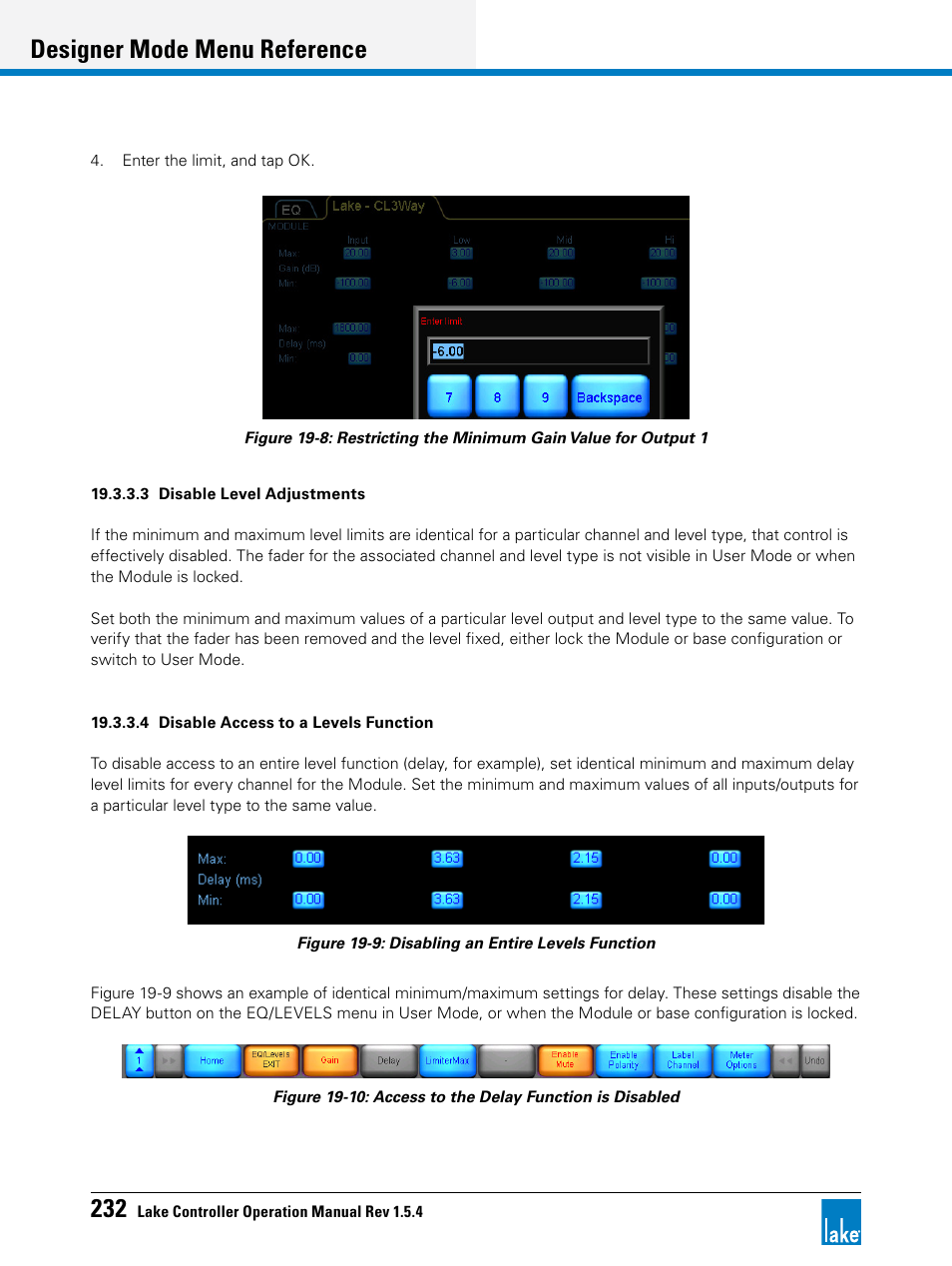 Designer mode menu reference | Lab.gruppen PLM 20K44 User Manual | Page 237 / 314