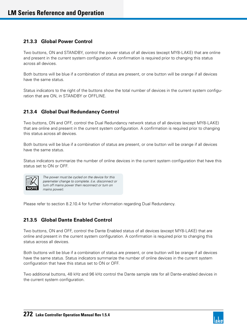 Lm series reference and operation | Lab.gruppen PLM 20K44 User Manual | Page 277 / 314