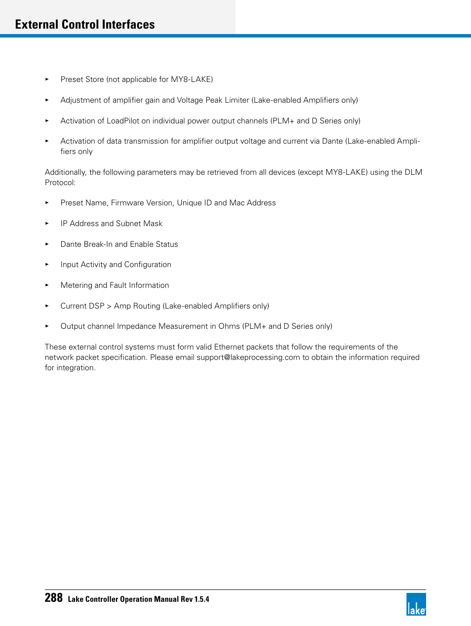 External control interfaces | Lab.gruppen PLM 20K44 User Manual | Page 293 / 314