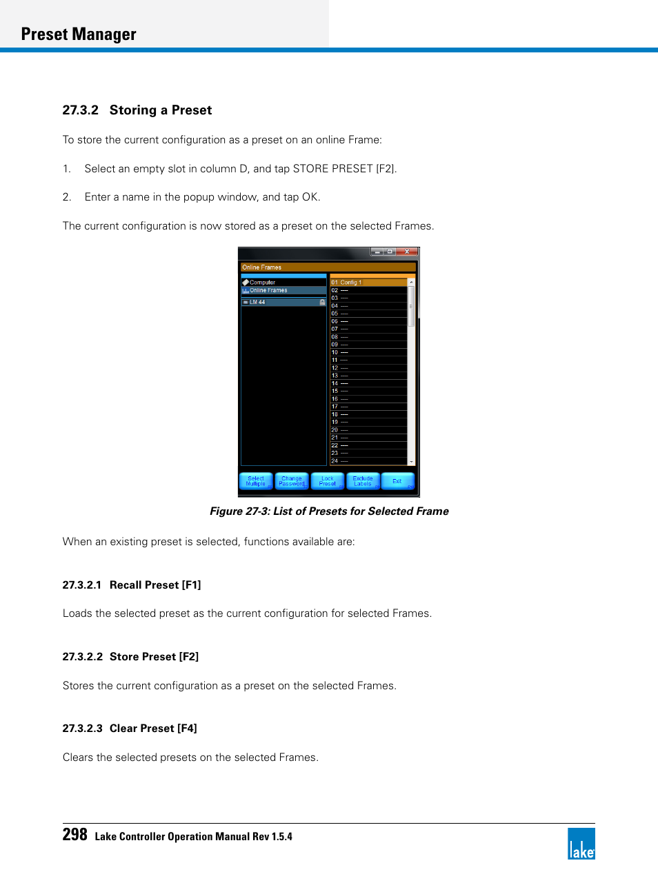 Preset manager | Lab.gruppen PLM 20K44 User Manual | Page 303 / 314