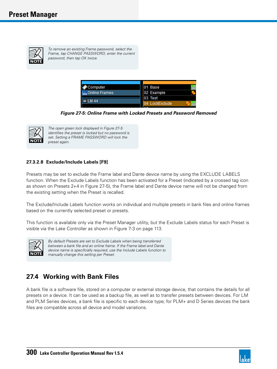 4 working with bank files, Preset manager | Lab.gruppen PLM 20K44 User Manual | Page 305 / 314