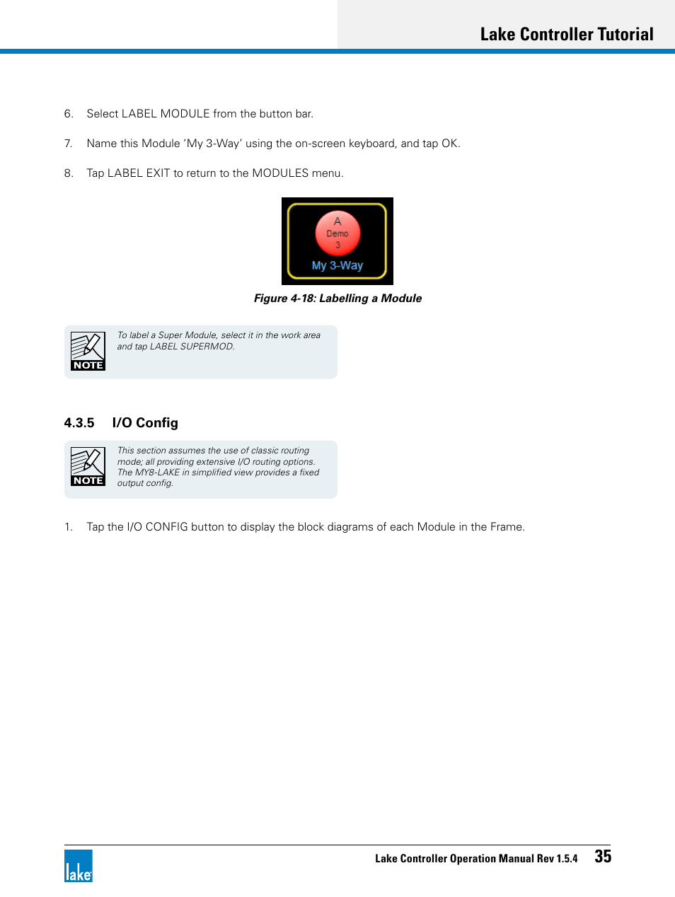 Lake controller tutorial 35, 5 i/o config | Lab.gruppen PLM 20K44 User Manual | Page 40 / 314