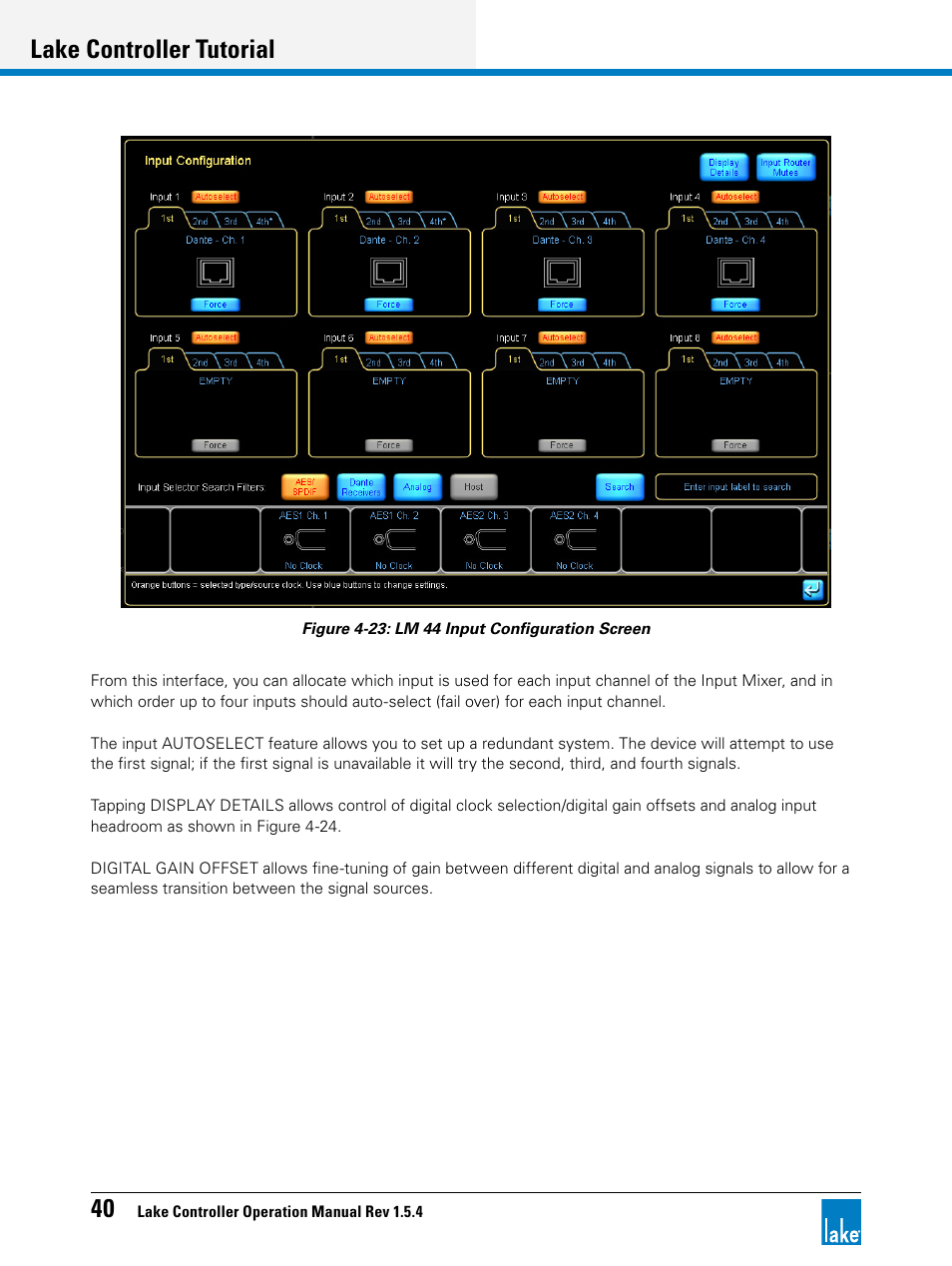Lake controller tutorial | Lab.gruppen PLM 20K44 User Manual | Page 45 / 314
