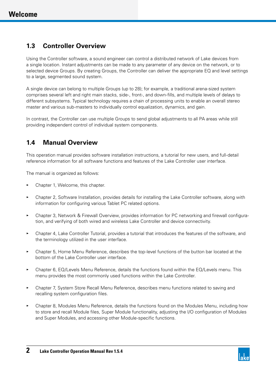 3 controller overview, 4 manual overview, 3 controller overview 1.4 manual overview | Welcome | Lab.gruppen PLM 20K44 User Manual | Page 7 / 314