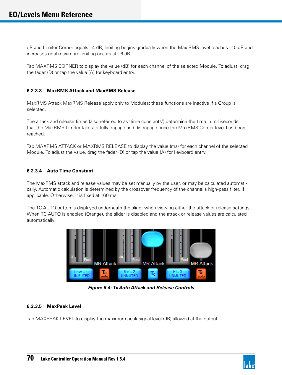 Eq/levels menu reference | Lab.gruppen PLM 20K44 User Manual | Page 75 / 314