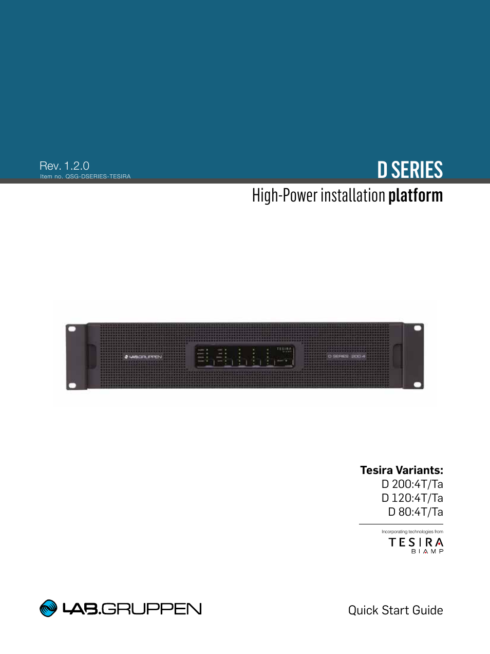 Lab.gruppen D Series 80:4T/Ta User Manual | 28 pages