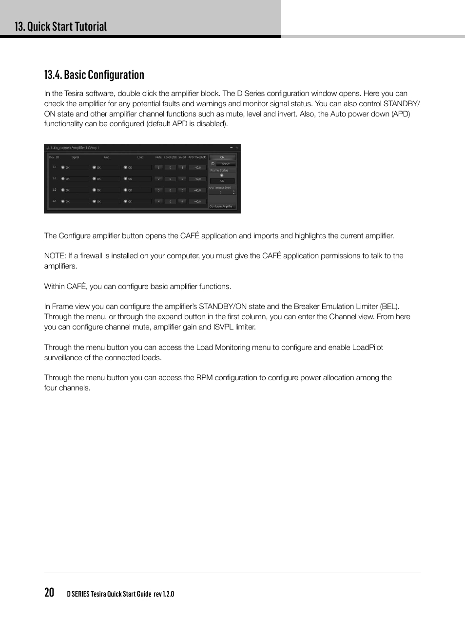 Quick start tutorial 20, Basic configuration | Lab.gruppen D Series 80:4T/Ta User Manual | Page 20 / 28