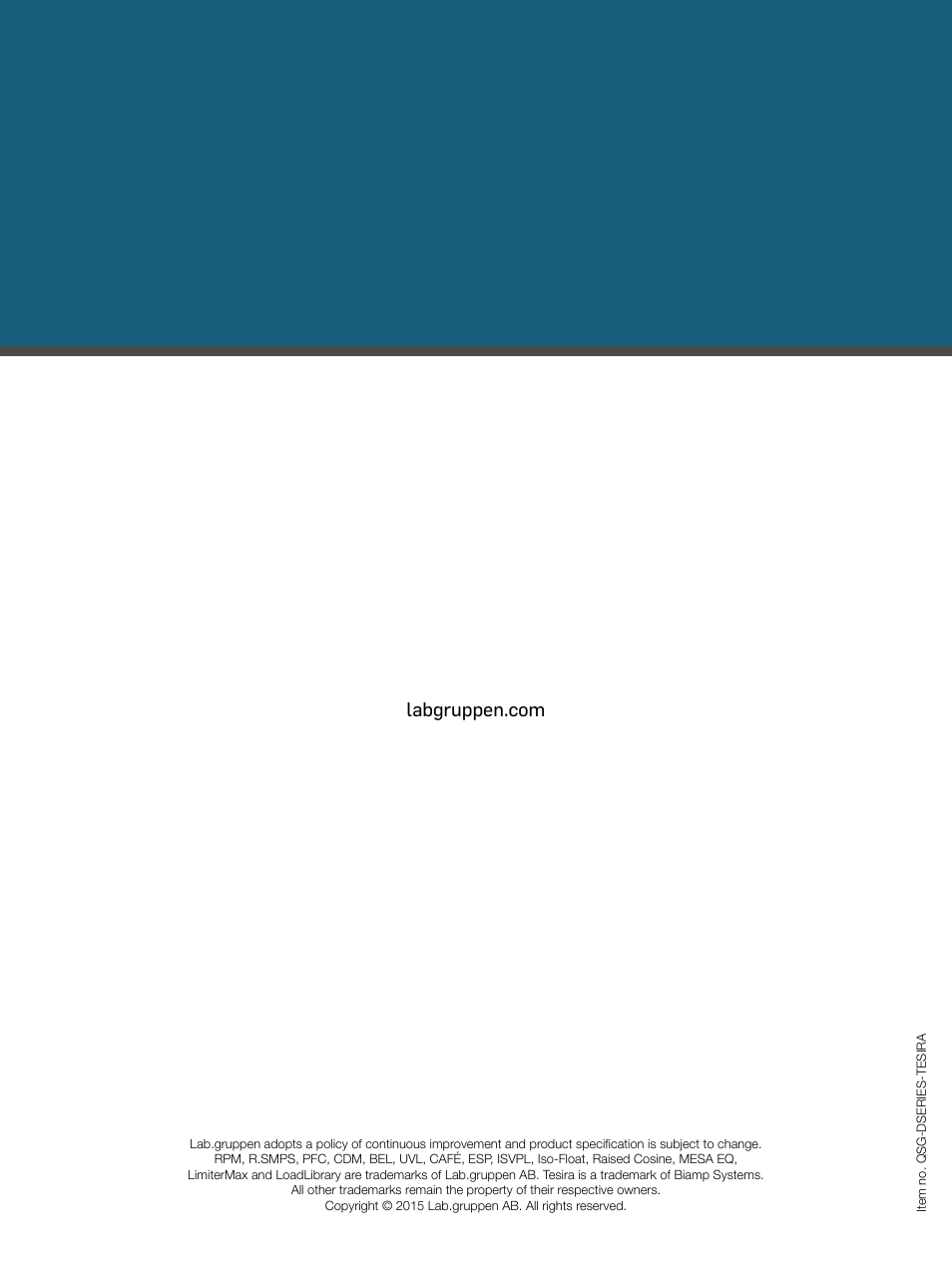 Lab.gruppen D Series 80:4T/Ta User Manual | Page 28 / 28