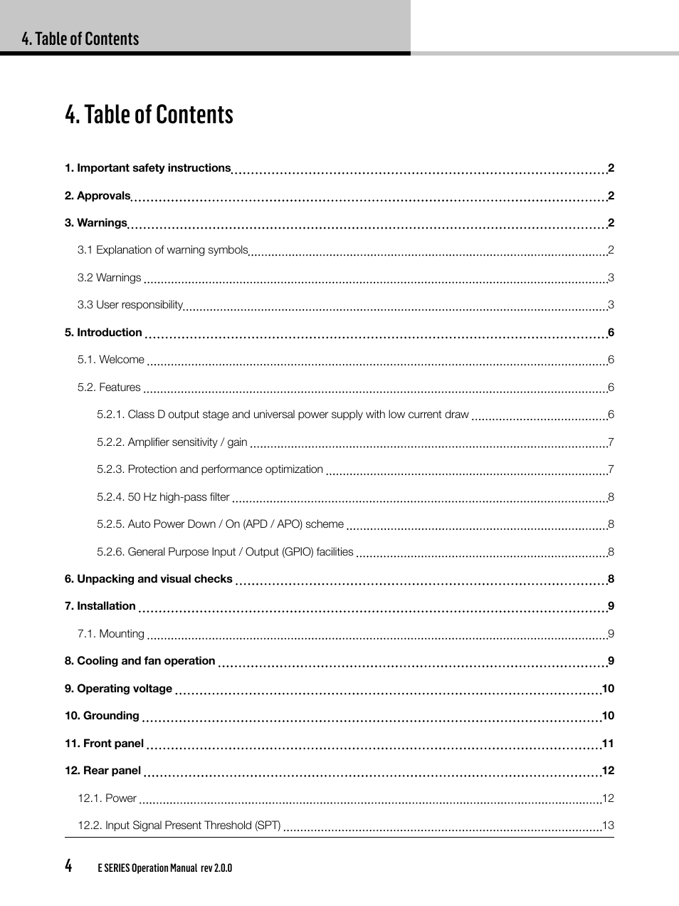 Lab.gruppen E 8:2 User Manual | Page 4 / 28