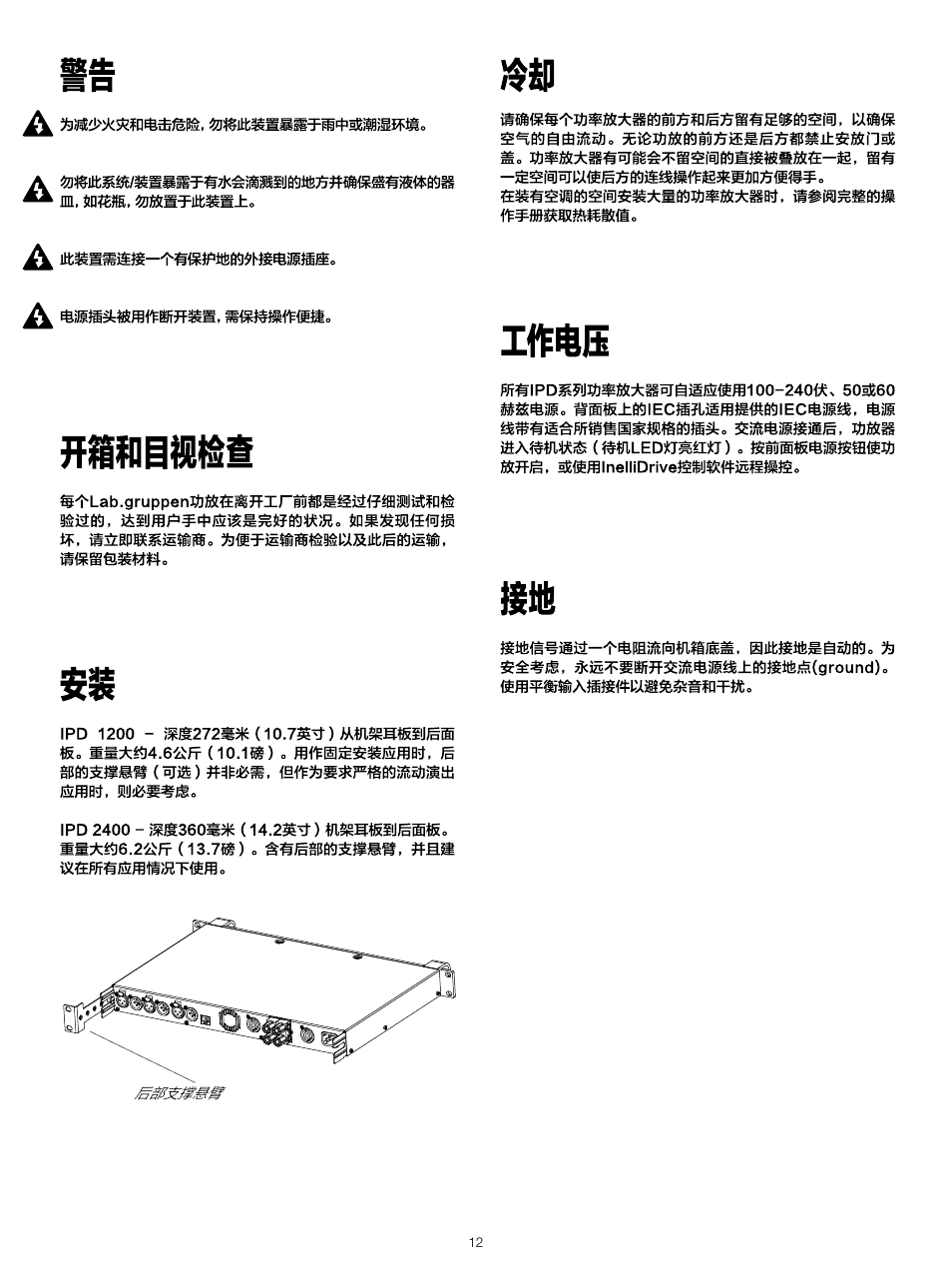 Lab.gruppen IPD 2400 User Manual | Page 12 / 52
