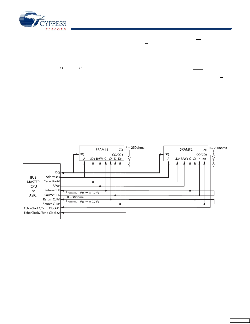 Programmable impedance, Echo clocks, Application example | Cypress CY7C1316BV18 User Manual | Page 9 / 31