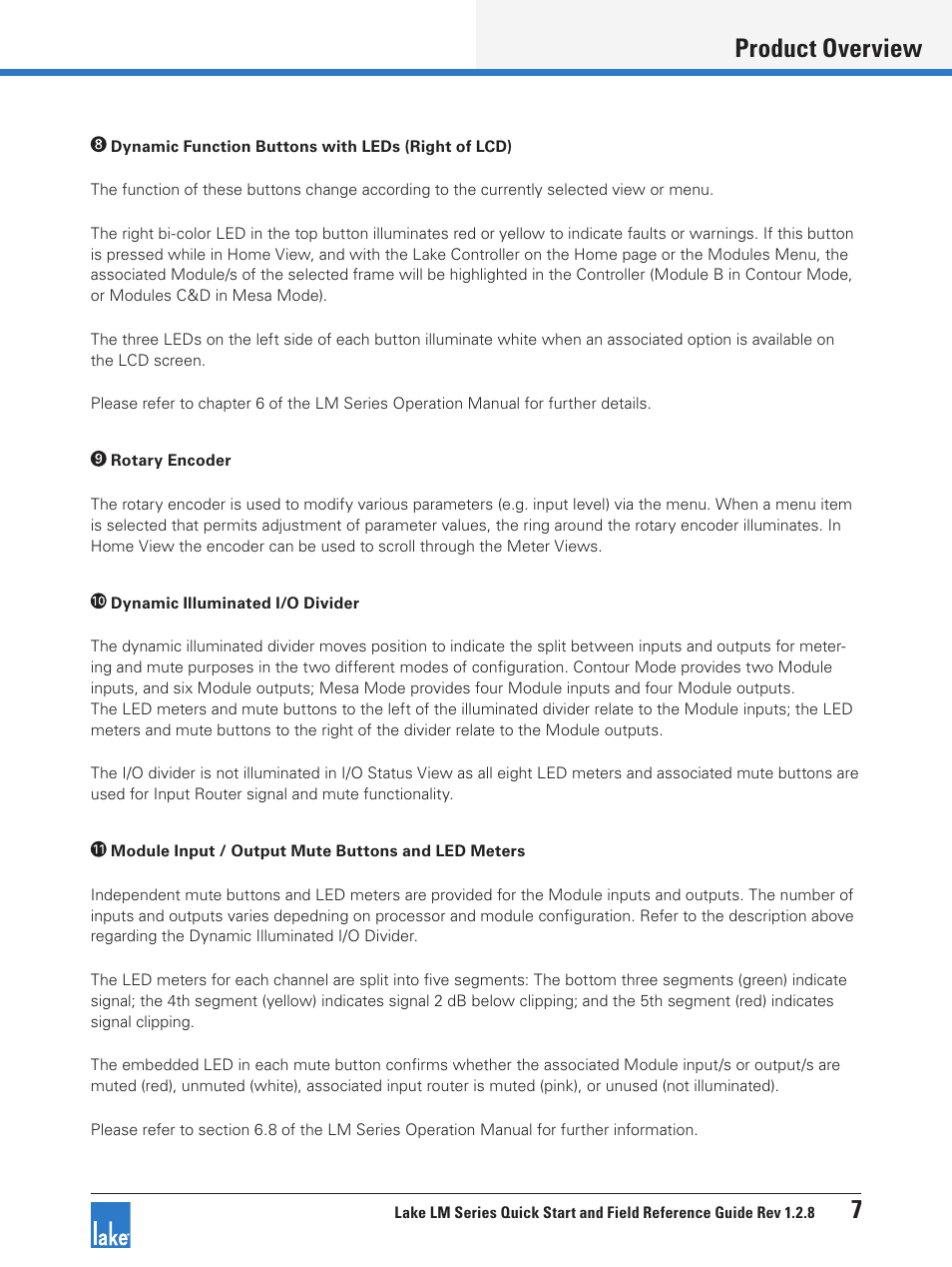 Product overview 7 | Lab.gruppen LM 44 User Manual | Page 13 / 34