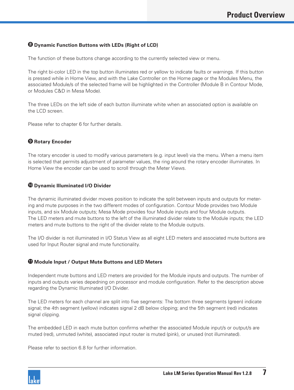 Product overview 7 | Lab.gruppen LM 44 User Manual | Page 13 / 71