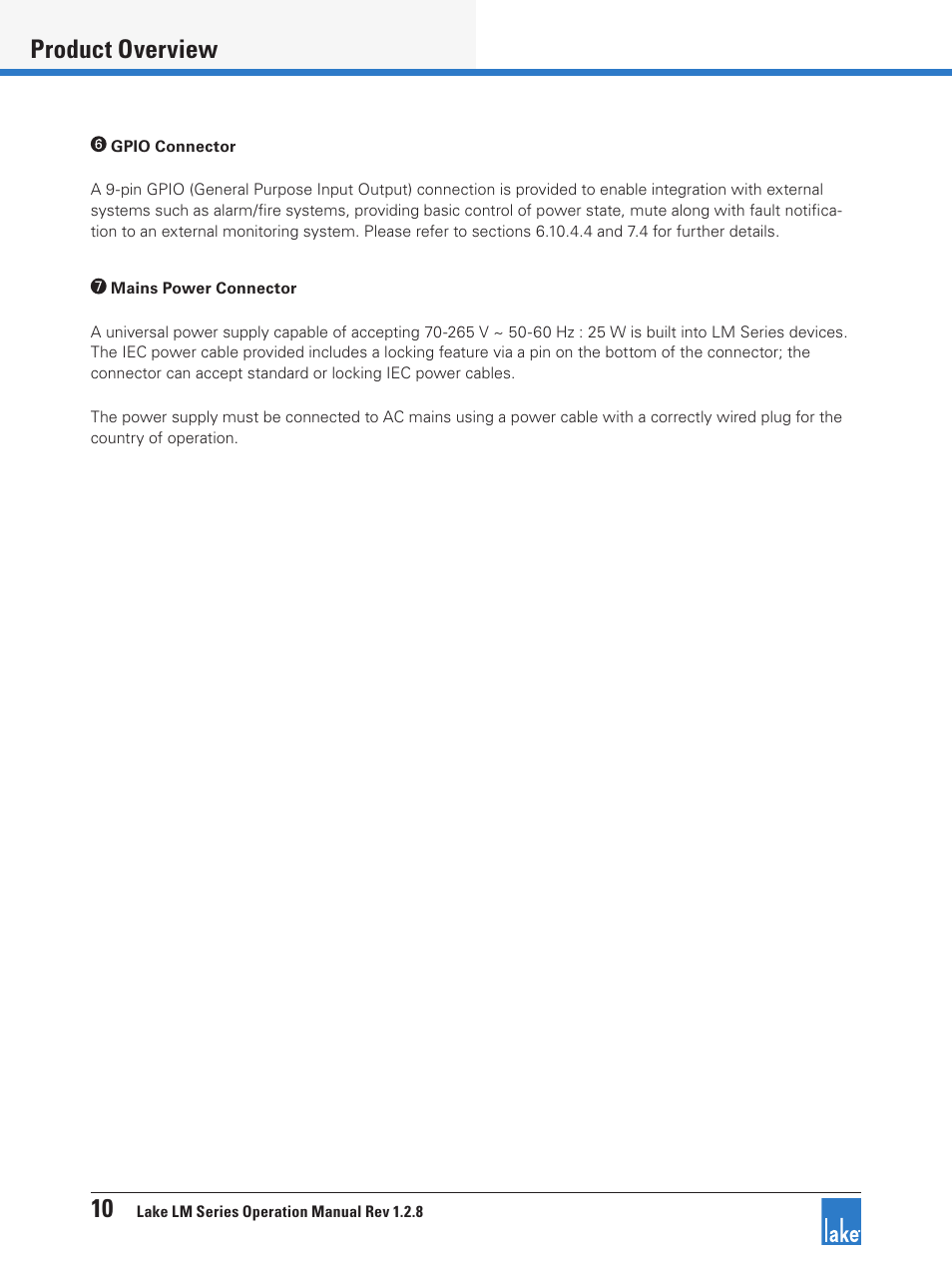 10 product overview | Lab.gruppen LM 44 User Manual | Page 16 / 71