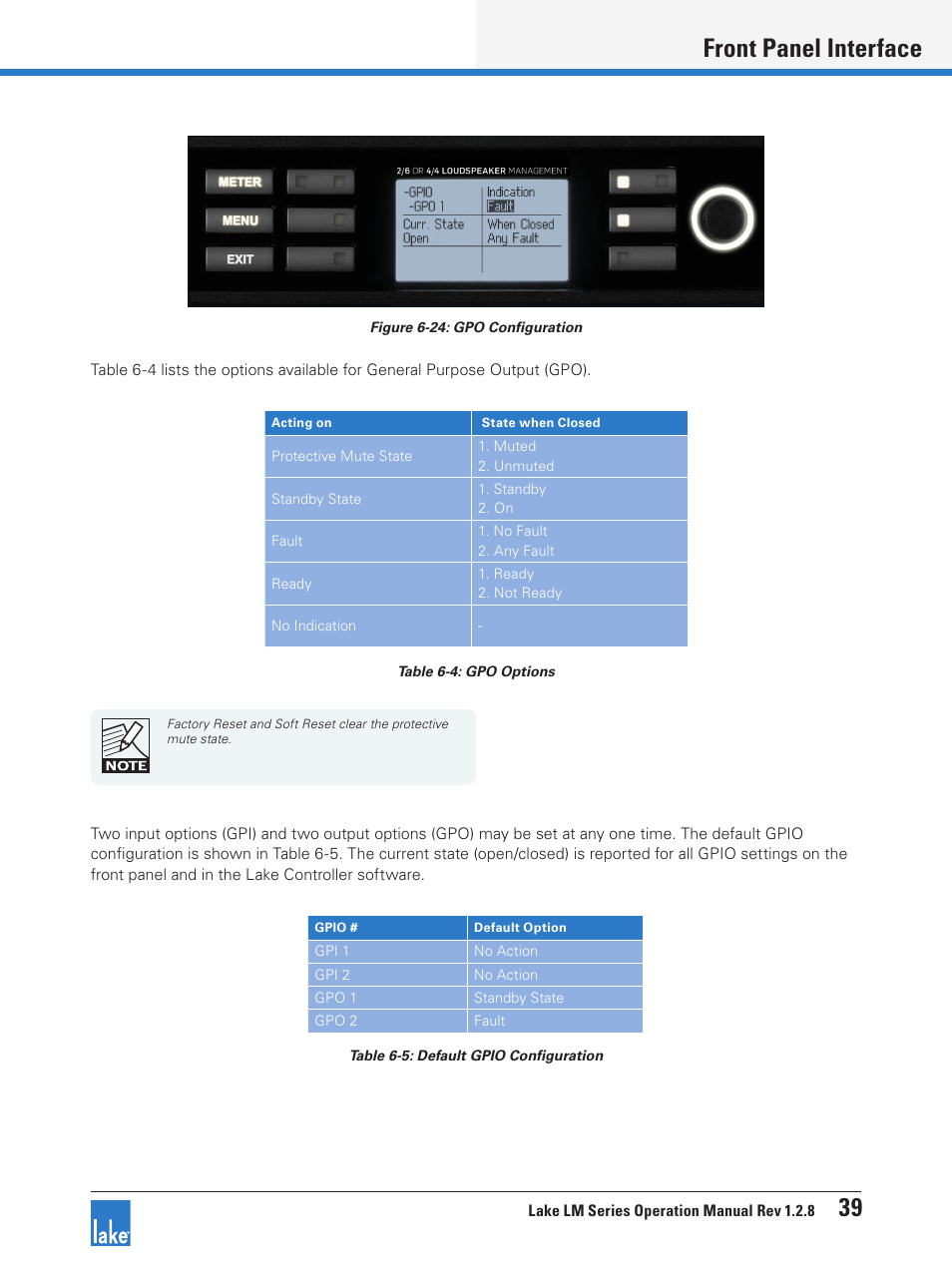 Front panel interface 39 | Lab.gruppen LM 44 User Manual | Page 45 / 71