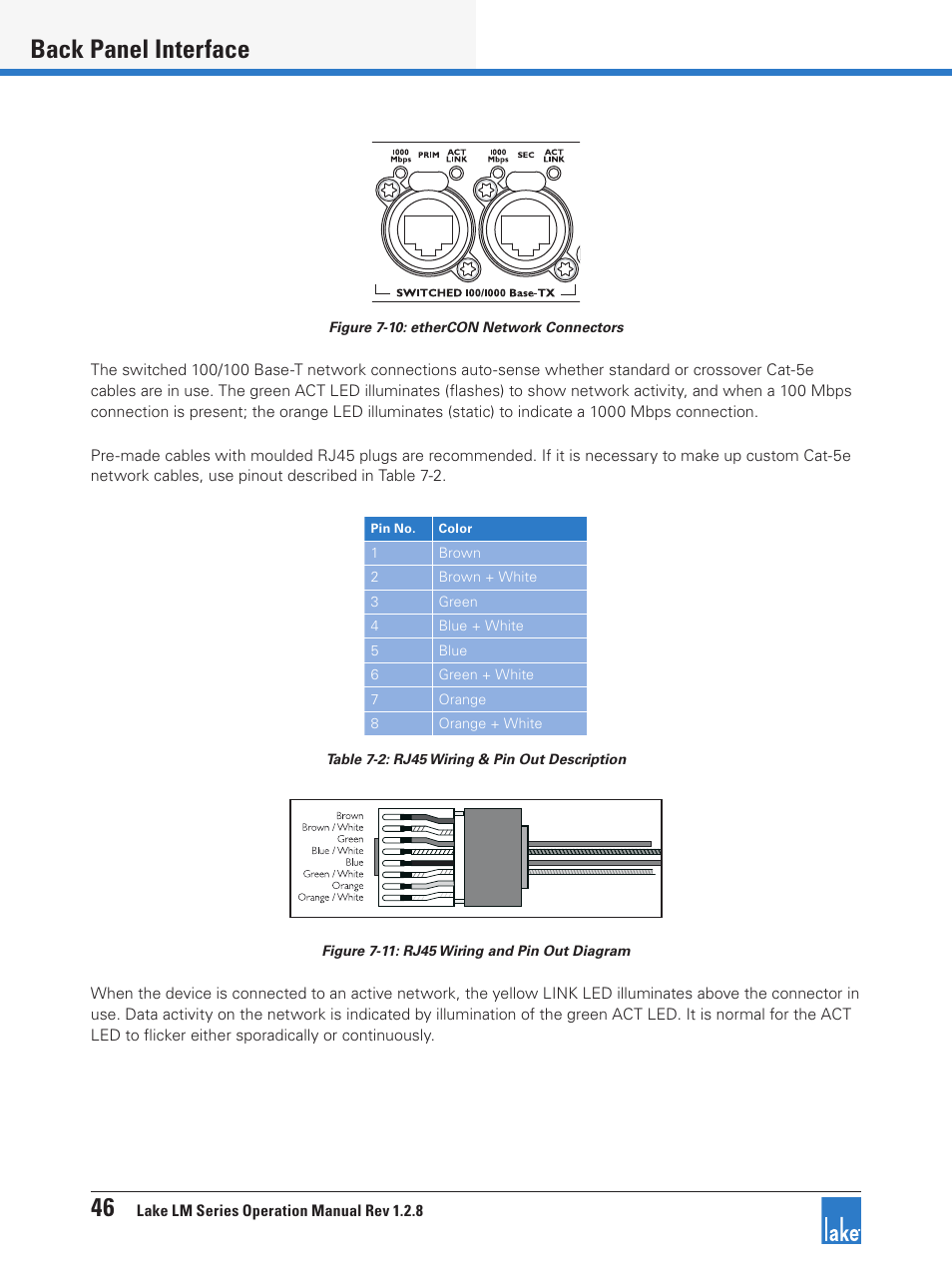 N figure 7-10, 46 back panel interface | Lab.gruppen LM 44 User Manual | Page 52 / 71