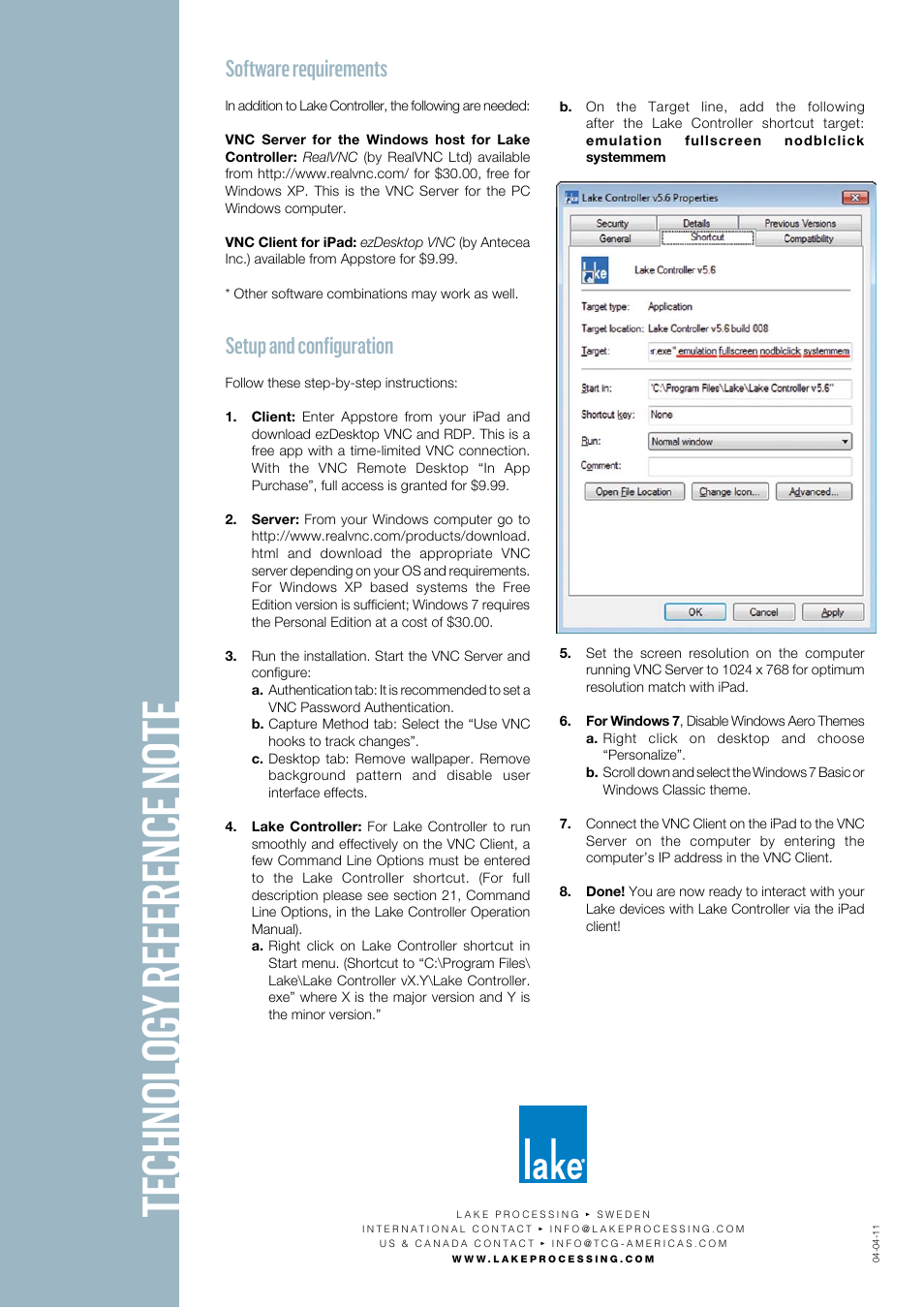 Te ch no logy refe ren ce no te, Software requirements, Setup and configuration | Lab.gruppen PLM 20000Q User Manual | Page 2 / 2
