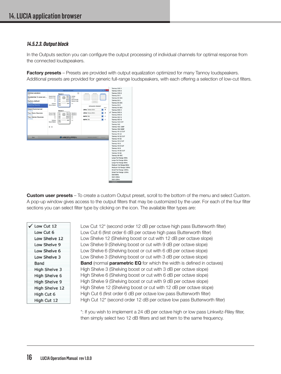 Lucia application browser 16 | Lab.gruppen LUCIA 240/2M User Manual | Page 16 / 26