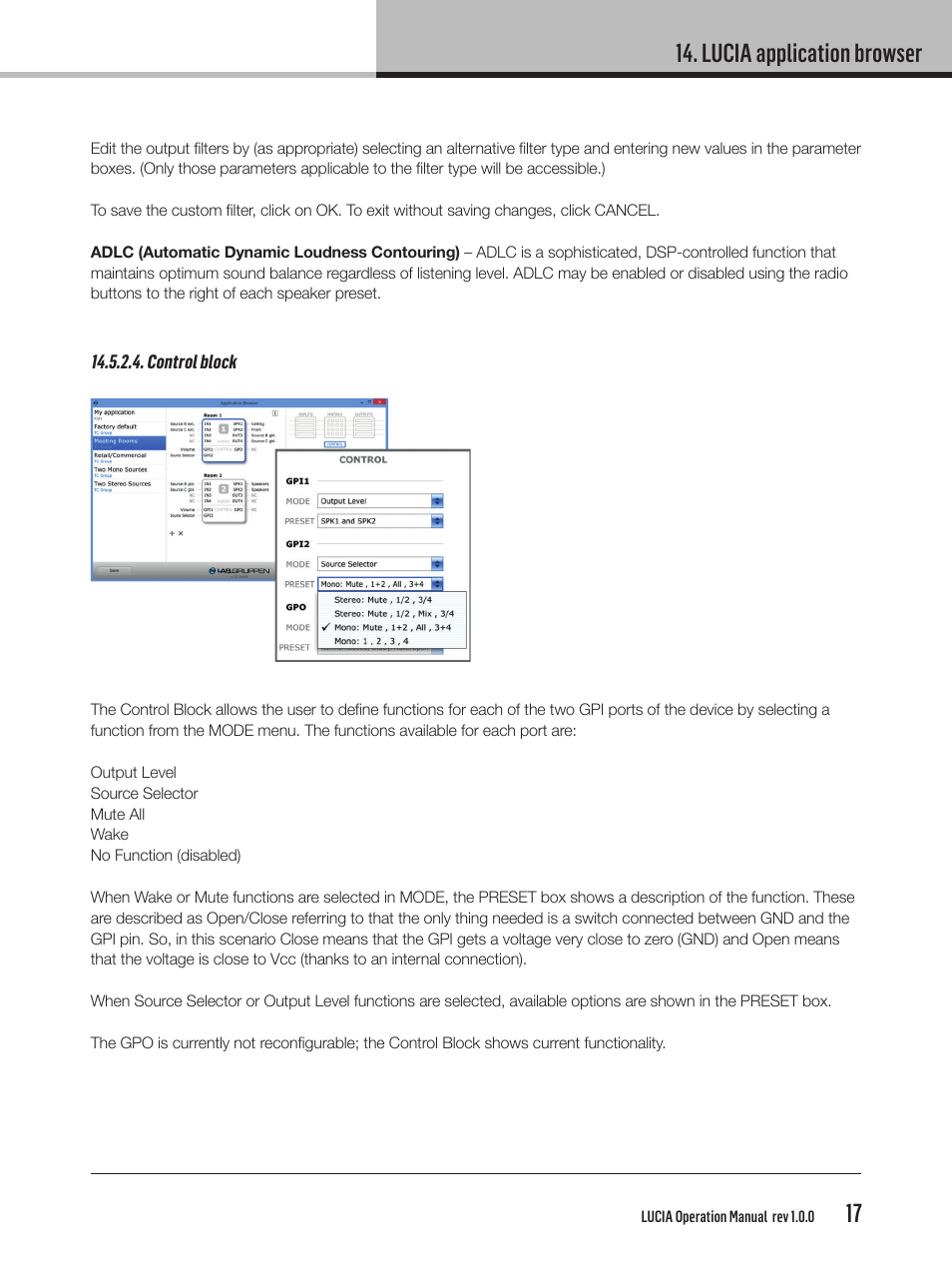 Lucia application browser | Lab.gruppen LUCIA 240/2M User Manual | Page 17 / 26