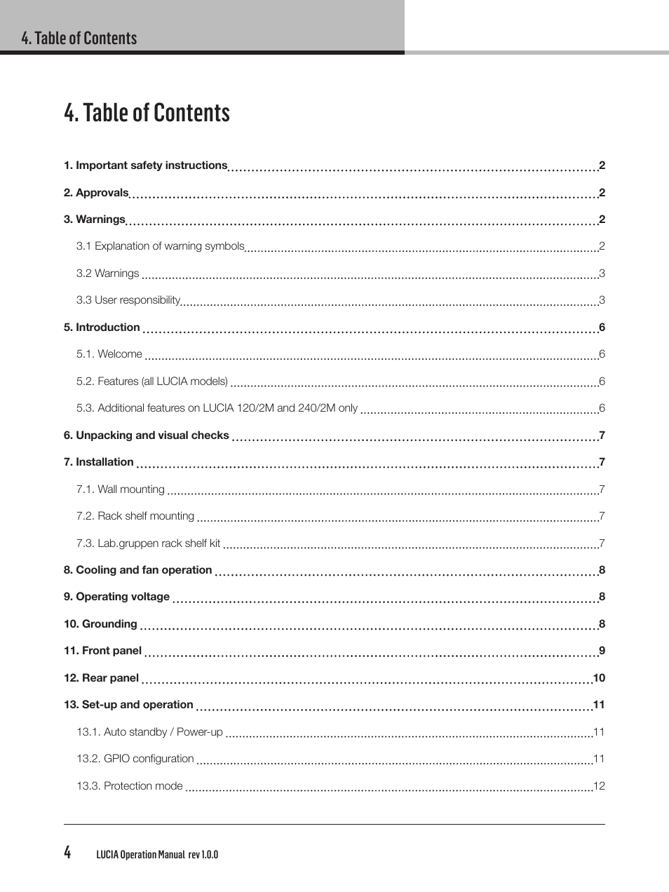 Lab.gruppen LUCIA 240/2M User Manual | Page 4 / 26