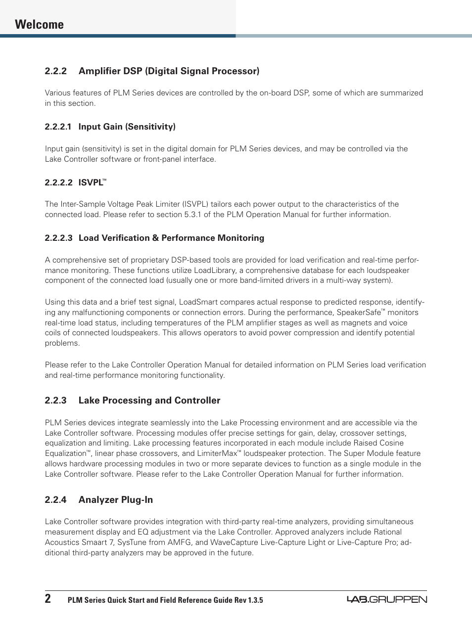 2welcome | Lab.gruppen PLM 20000Q User Manual | Page 8 / 38