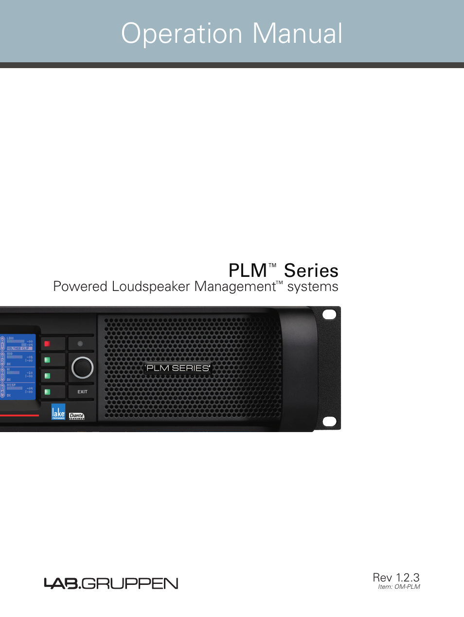 Lab.gruppen PLM 20000Q User Manual | 106 pages