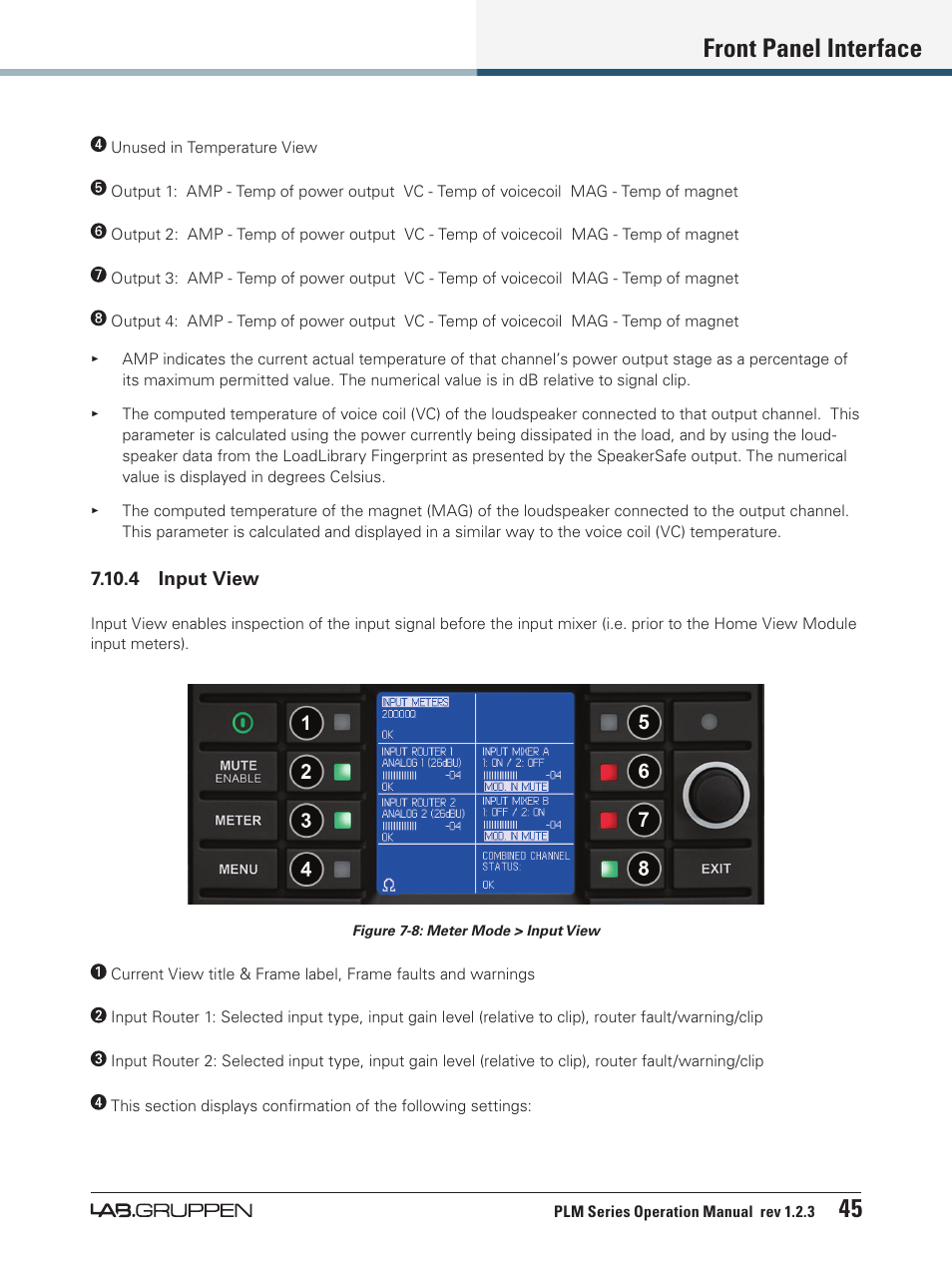 Front panel interface 45 | Lab.gruppen PLM 20000Q User Manual | Page 51 / 106
