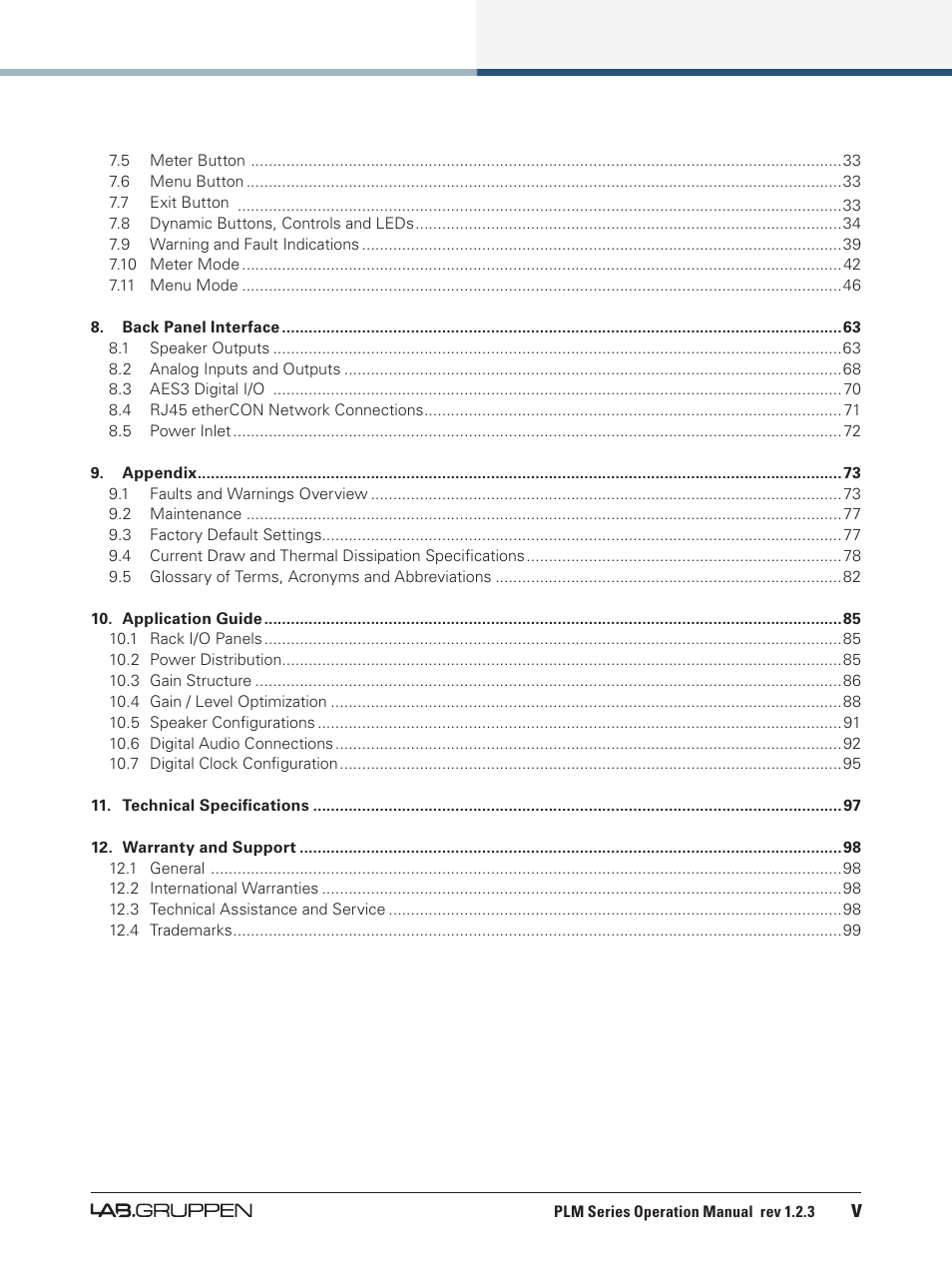 Lab.gruppen PLM 20000Q User Manual | Page 6 / 106