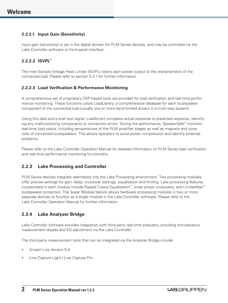 2welcome | Lab.gruppen PLM 20000Q User Manual | Page 8 / 106