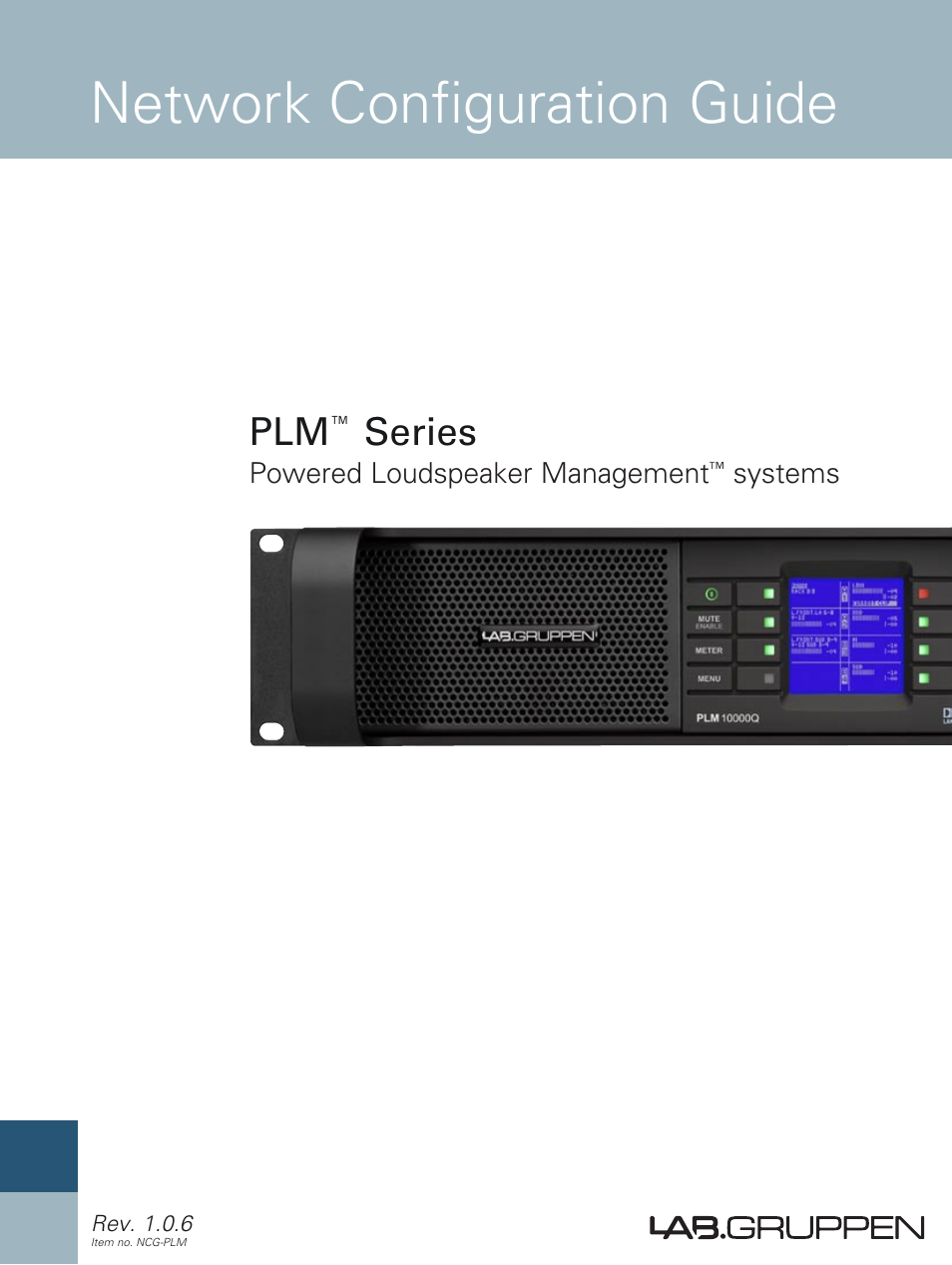 Lab.gruppen PLM 20000Q User Manual | 17 pages