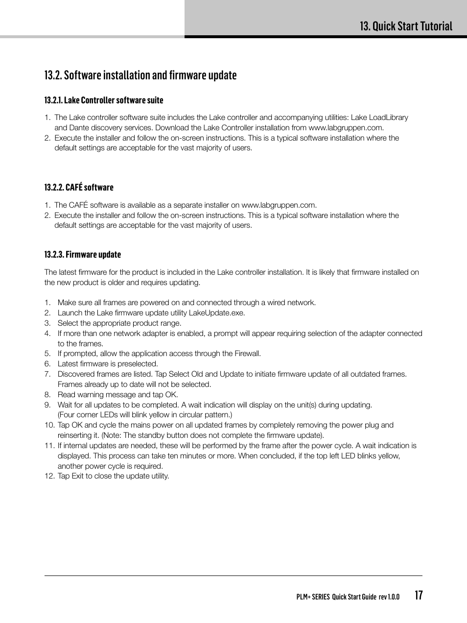 Quick start tutorial | Lab.gruppen PLM 20K44 User Manual | Page 17 / 32
