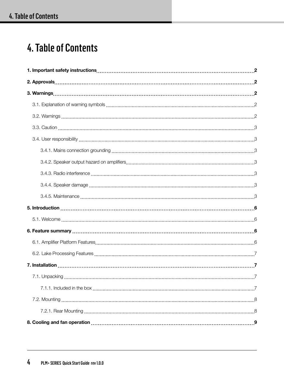 Lab.gruppen PLM 20K44 User Manual | Page 4 / 32