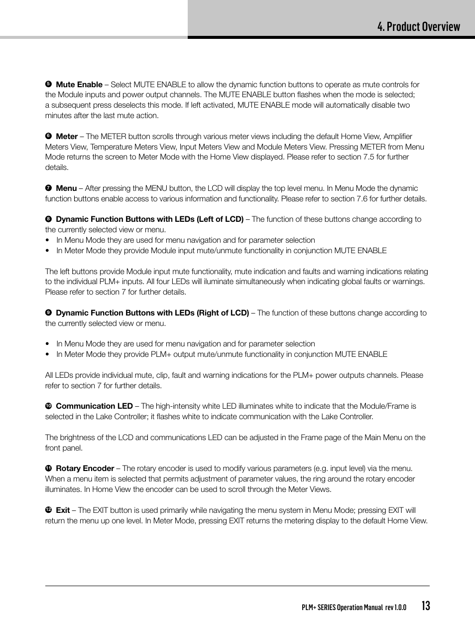 Product overview | Lab.gruppen PLM 20K44 User Manual | Page 13 / 92