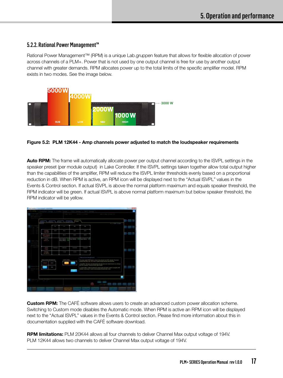 Operation and performance, Rational power management | Lab.gruppen PLM 20K44 User Manual | Page 17 / 92
