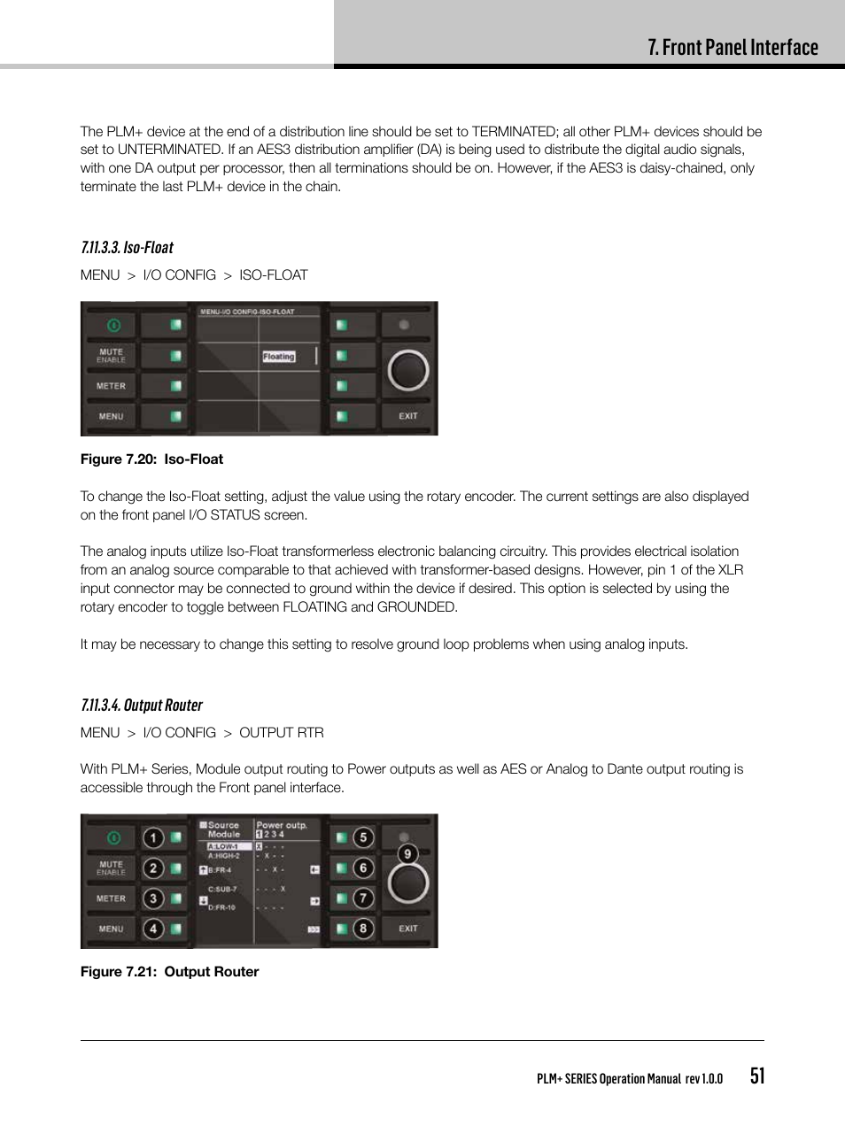 Front panel interface | Lab.gruppen PLM 20K44 User Manual | Page 51 / 92