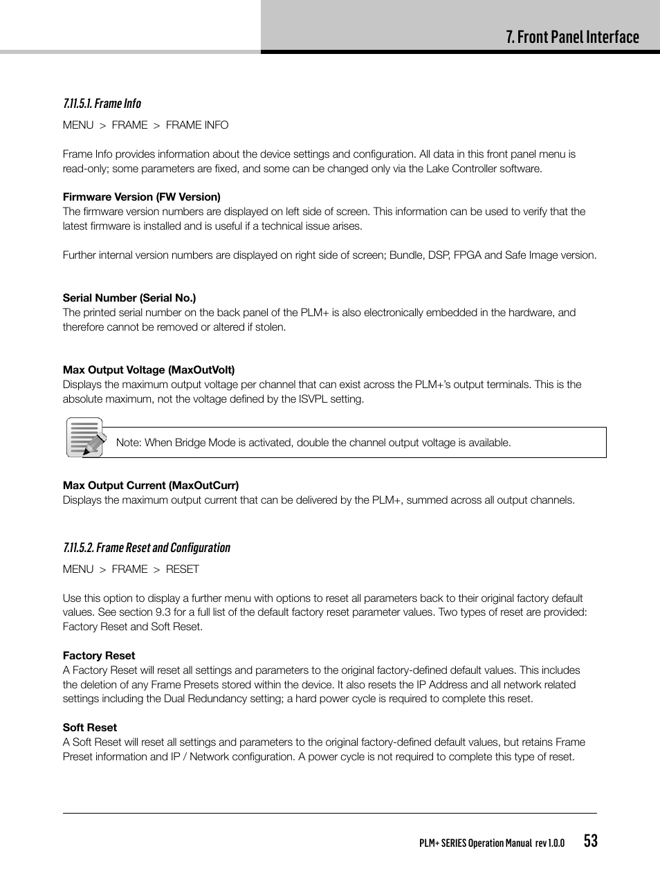 Front panel interface | Lab.gruppen PLM 20K44 User Manual | Page 53 / 92
