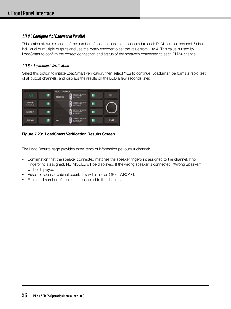 Front panel interface 56 | Lab.gruppen PLM 20K44 User Manual | Page 56 / 92