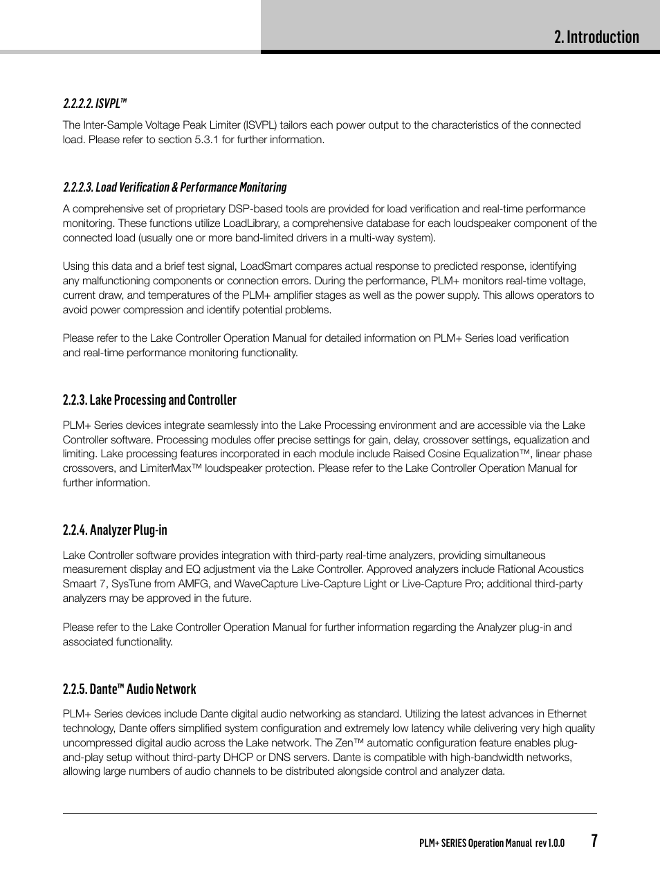Introduction | Lab.gruppen PLM 20K44 User Manual | Page 7 / 92